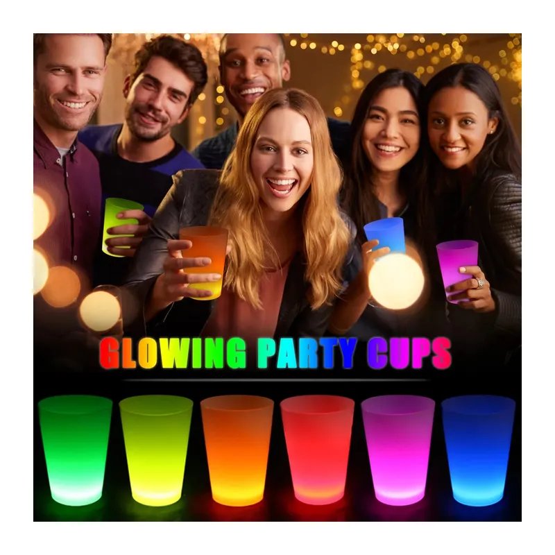 Glow Partisi Bardakları 6 Renk 6 Adet 1.5 oz 4.5 x 6.5 cm