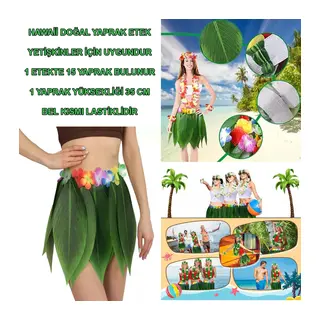 Tropikal Esintili Hawaii Yapraklı Parti Eteği Yetişkin Boy