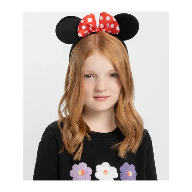 Kırmızı Fiyonklu Minnie Mouse Taç Fare Tacı Kafa Bandı
