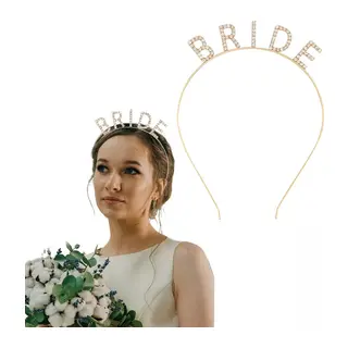 Altın Gold Renk Bekarlığa Veda Kristal Taş Bride Tacı İthal 16x10 cm