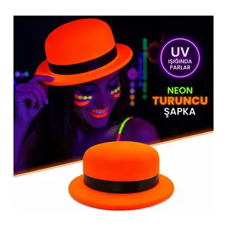 Neon Turuncu UV Parti Şapkası Plastik