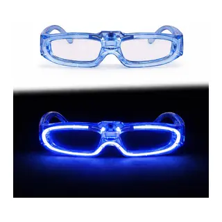 Mavi LED Işıklı Parti Gözlüğü 3 Modlu? Glow & Gece Eğlence Gözlüğü