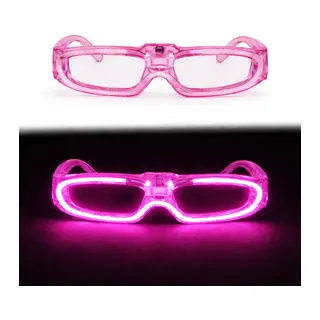 Pembe LED Işıklı Parti Gözlüğü 3 Modlu? Glow & Gece Eğlence Gözlüğü