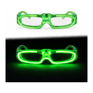 Yeşil LED Işıklı Parti Gözlüğü 3 Modlu? Glow & Gece Eğlence Gözlüğü