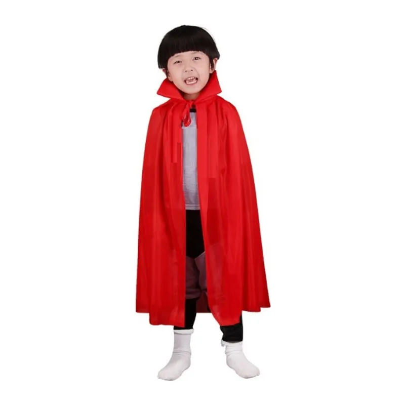 Kırmızı Renk Yakalı Pelerin Çocuk Boy 90 cm