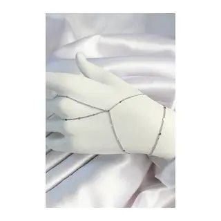 Pirinç Gümüş Renk Parçalı Ezme Zincirli Şahmeran