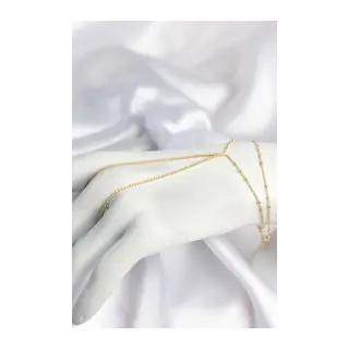 Gold Renk Minimal Zirkon Taşlı Su Yolu Model Şahmeran