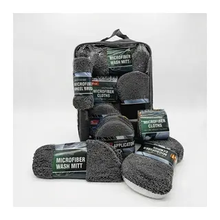 Profesyonel Oto Araç Temizleme Seti Mikrofiber Oto Yıkama Bakım Kiti Gri 9 Parça