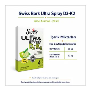 Swiss Bork Ultra Spray D3-K2 Lime Aromalı Sprey 20 ml