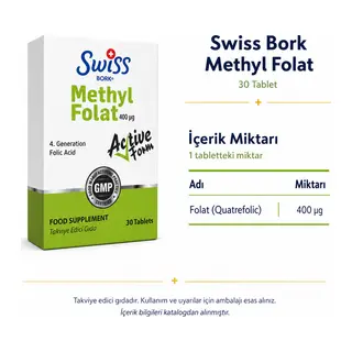 Swiss Bork Methyl Folat 30 Tablet