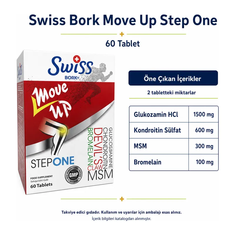 Swiss Bork Move Up Step One Glukozamin Kompleksi 60 Tablet