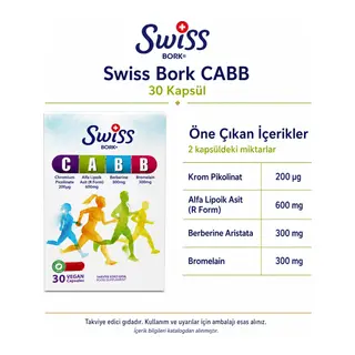 Swiss Bork CABB Krom ve Bitkisel Bileşen Kompleksi 30 Kapsül