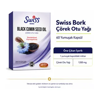 Swiss Bork Black Cumin Seed Oil Çörek Otu Yağı 60 Yumuşak Kapsül