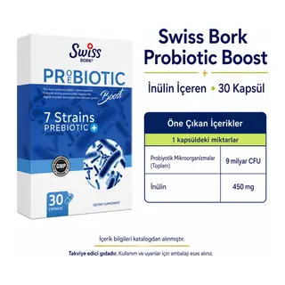 Swiss Bork Probiotic Boost İnülin İçeren 30 Kapsül