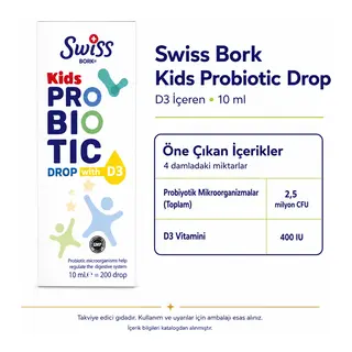 Swiss Bork Probiotic Kids D3 İçeren Damla 10 ml