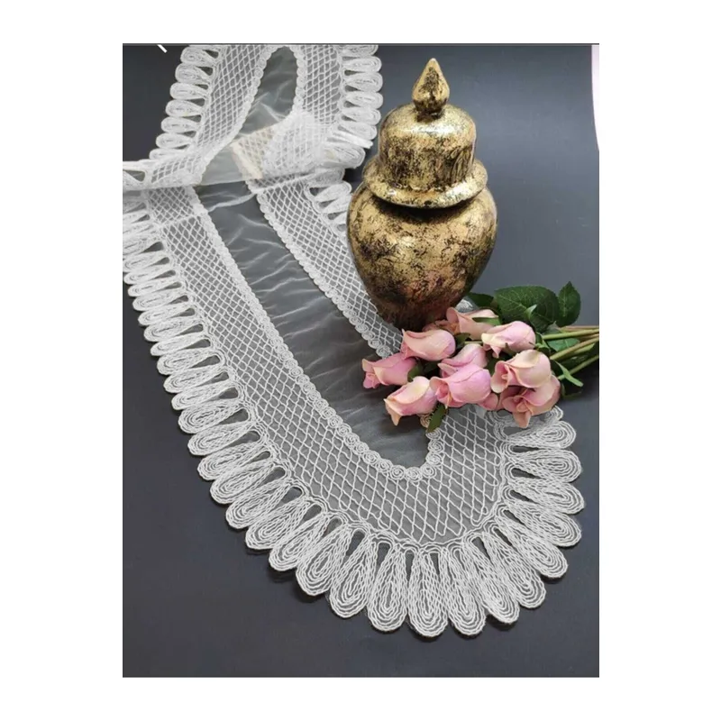 Kadife Detaylı Runner, Çeyizilk Tek Runner (120x30cm)