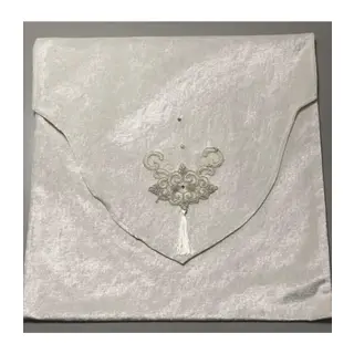 Çeyizlik Kadife Zarf Nişan Bohçası - Krem