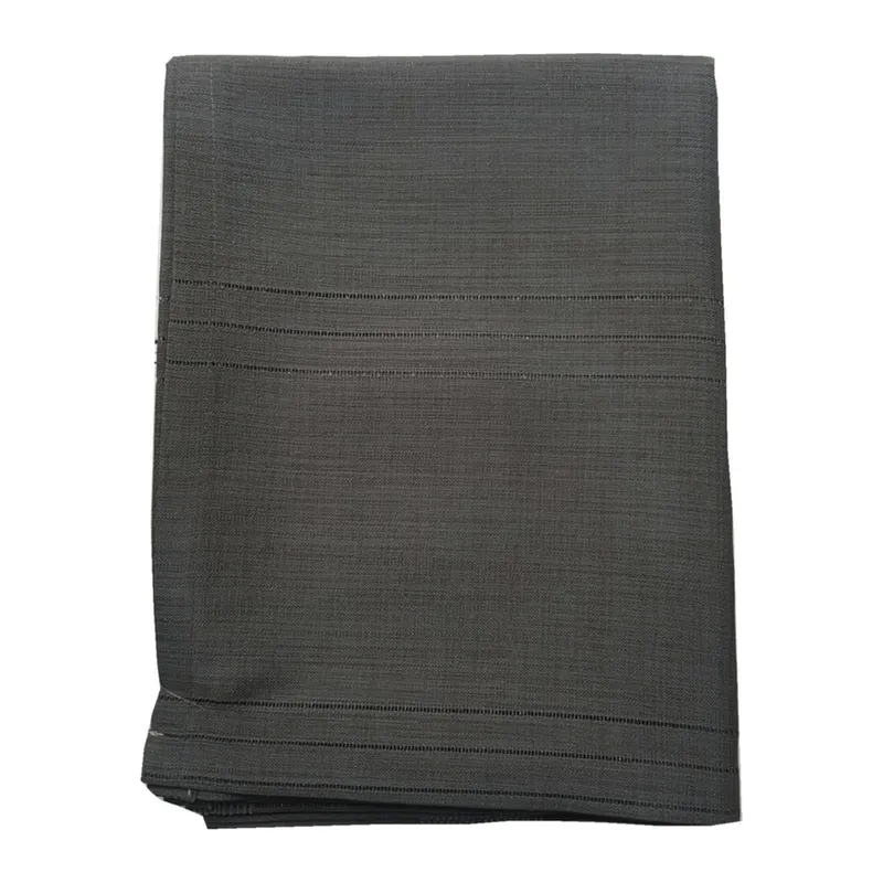Keten Kumaş Çizgi Masa Örtüsü 160*220 Cm Siyah