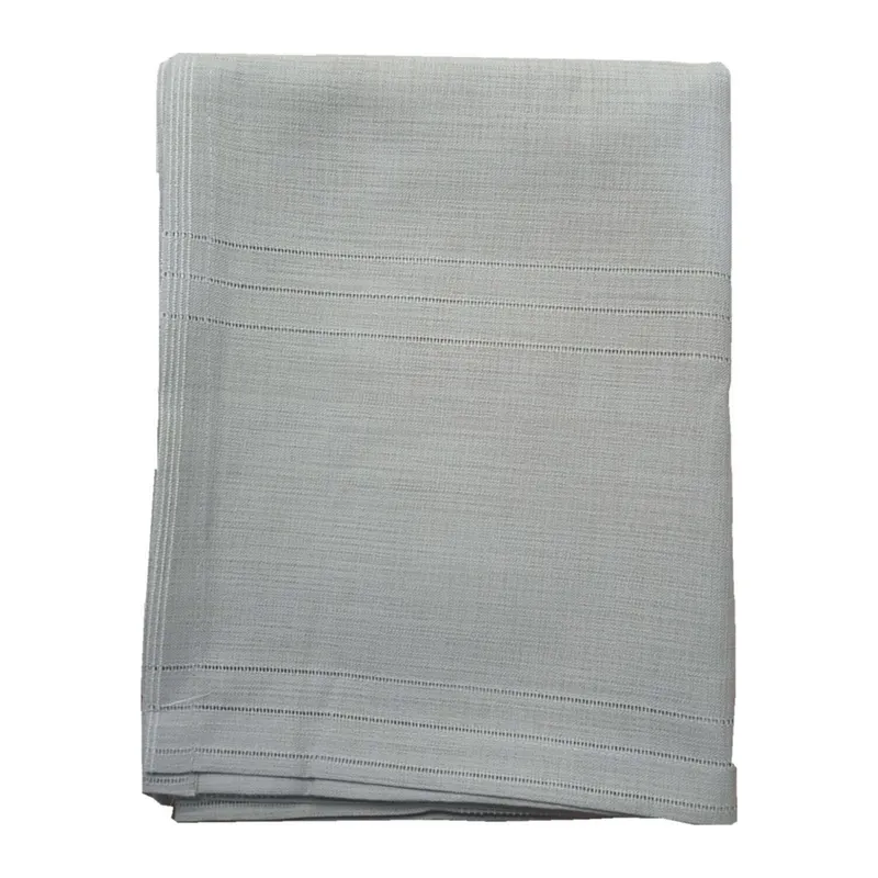 Keten Kumaş Çizgili Masa Örtüsü 160*220 Cm Gri