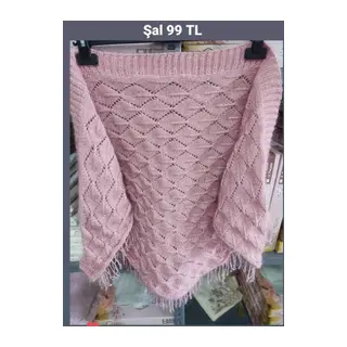 Çeyizlik Şal Pudra renk geniş desen