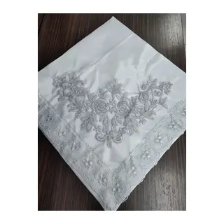Fransız Güpürlü Işlemeli, Çeyizlik Saten Lüks Bohça, Nişan Bohçası