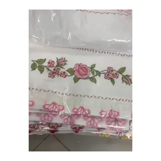 Pamuklu Kanaviçe Havlu, Çift Taraflı Çeyizlik, Hediyelik Havlu, Kanaviçe Desenli Havlu 1 Adet