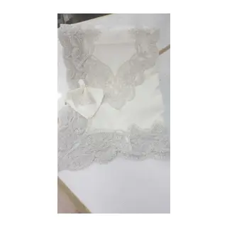 Masa Örtüsü Takımı 26 Parça Lüks 12 Kişilik Masa Örtüsü Seti Krem