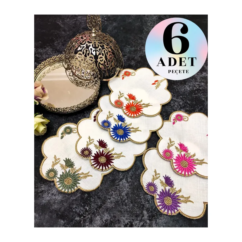 Sunumluk Peçete, Kokteyl Peçetesi, Kahve Yanı Sunumluk, Bardak Altlığı 6 Adet Sunum Peçetesi