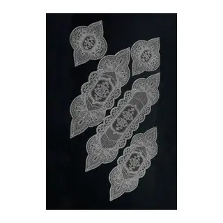 5 Parça Salon Takımı Fransız Dantelli Salon Takımı - Gri