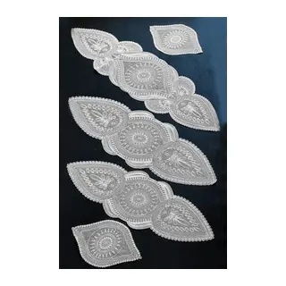 5 Parça Salon Takımı Fransız Dantelli Salon Takımı Krem