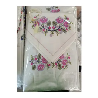 Kanaviçe Seccade Takımı, Seccade Seti Kanaviçe Renkli 4 Parça Seccade Kanaviçe Takım - Pembe