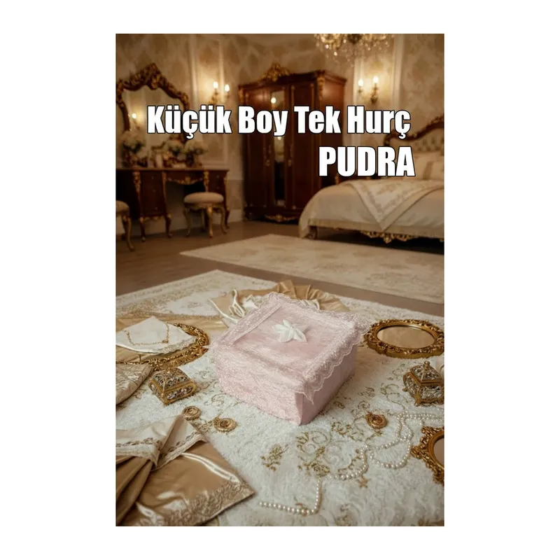 Çeyizlik Küçük Tek Hurç Çiçekli, Kadife Tek Hurç Çeyizlik Dantelli Hurç, Küçük Boy Hurç