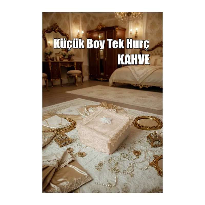 Çeyizlik Küçük Tek Hurç Çiçekli, Kadife Tek Hurç Çeyizlik Dantelli Hurç, Küçük Boy Hurç