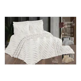 Çift Kişilik Yatak Örtüsü KREM 3 Parça Yatak Örtüsü Bedspread