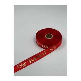 Damat Baskılı Kol Kurdelesi - Kırmızı - 1 TOP - 50 METRE