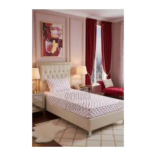 Lastikli Çarşaf ve 1 Yastık Kılıfı - Kalp - TEK KİŞİLİK