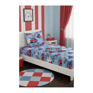 Lastikli Çarşaf ve 1 Yastık Kılıfı - ARABALI MODEL - TEK KİŞİLİK