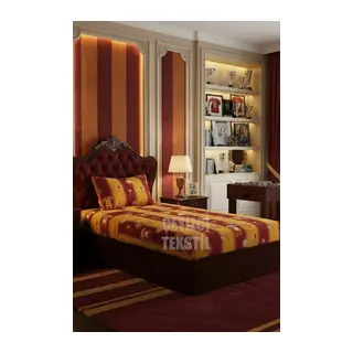 Lastikli Çarşaf ve 1 Yastık Kılıfı - SARI KIRMIZI - TARAFTAR - TEK KİŞİLİK