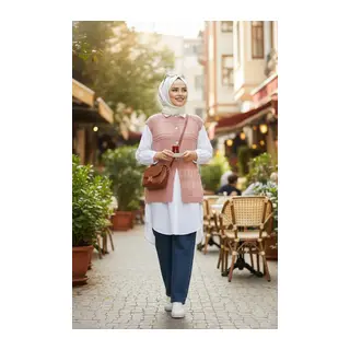 Çeyizlik Simli Robalı Yelek Düğmeli, Uçan Yelek Modeli Çeyizlik Yelek