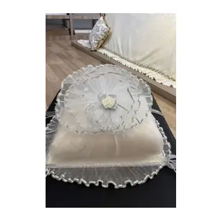 Saten Bohça Dantelli İşleme Güllü Güpürlü Özel Tasarım Bohça Süslü Söz Nişan Hurcu Çeyizlik 50×40