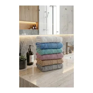 12 ADET Karışık Kadife El Havlusu - 45 x 85 Cm Spa Ve Otel Havlusu