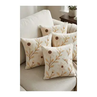 4lü Kırlent Kılıfı, Dijital Baskılı Çift Taraflı Kırlent Kılıfı 45x45cm