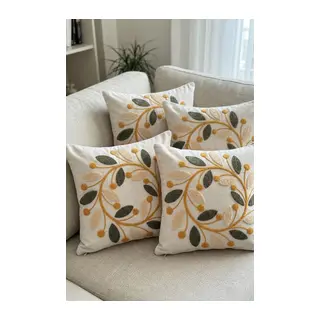 4lü Kırlent Kılıfı, Dijital Baskılı Çift Taraflı Kırlent Kılıfı 45x45cm