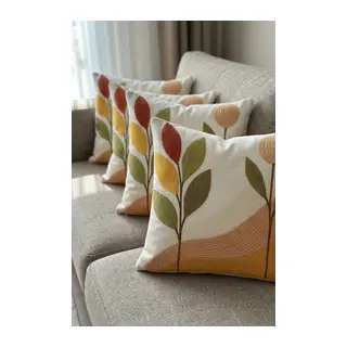 4lü Kırlent Kılıfı, Dijital Baskılı Çift Taraflı Kırlent Kılıfı 45x45cm