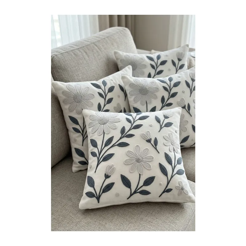 4lü Kırlent Kılıfı, Dijital Baskılı Çift Taraflı Kırlent Kılıfı 45x45cm