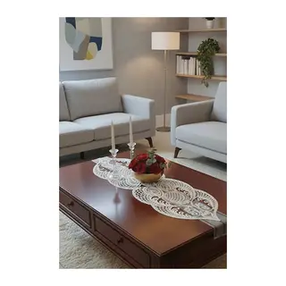 Fransız Dantel Detaylı Tek Runner, Masa Üzerine Runner, Masa Örtüsü Runneri