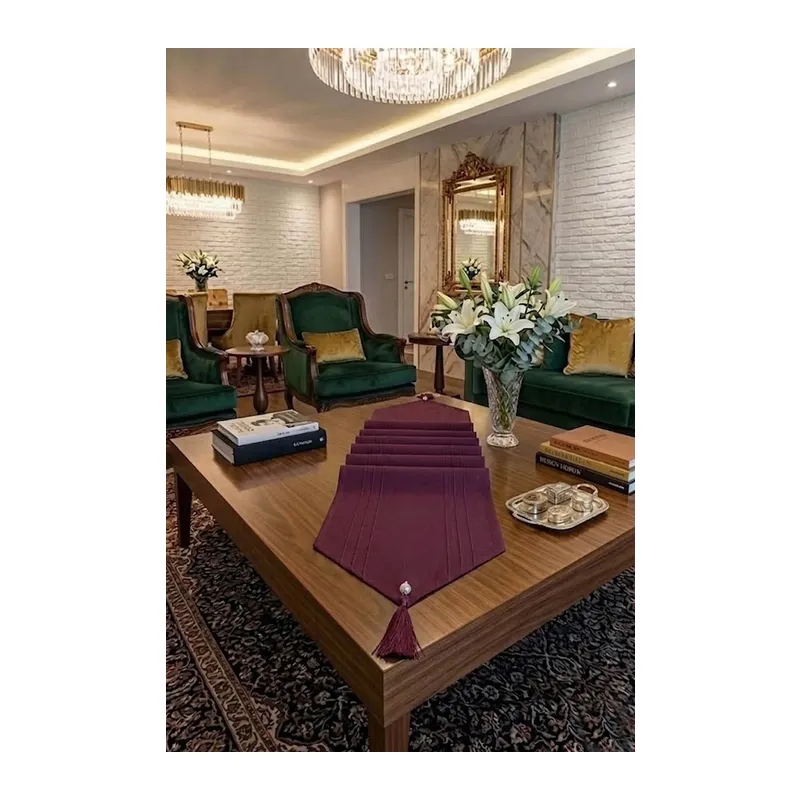 Çizgili Tek Runner, Colber Tek Runner 40x140cm Mürdüm