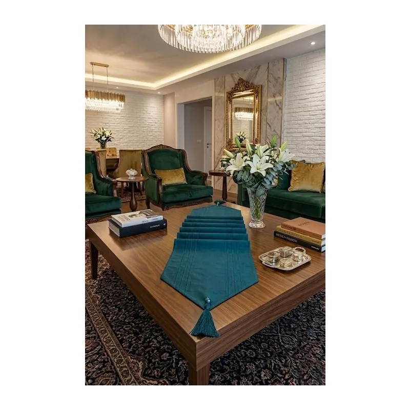 Çizgili Tek Runner, Colber Tek Runner 40x140cm Petrol
