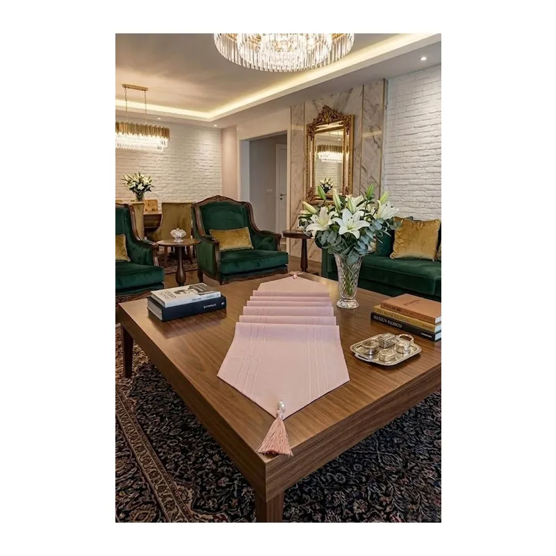 Çizgili Tek Runner, Colber Tek Runner 40x140cm Pudra