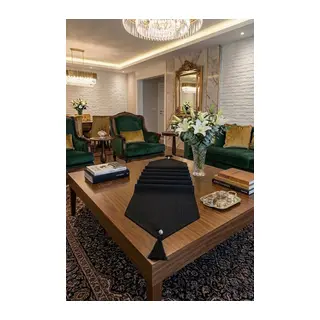 Çizgili Tek Runner, Colber Tek Runner 40x140cm Siyah